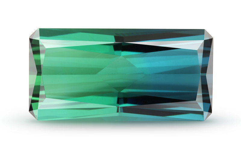 Octagon mint tourmaline gemstone Octagon mint tourmaline gemstone